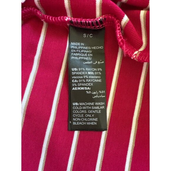 White House Black Market Pink Flounce Sleeve Striped Shift Dress, Women's Size M - Picture 10 of 10